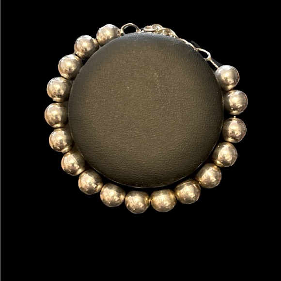 Vintage Italy Sterling Silver Ball Bead Bracelet 8" - Picture 4 of 8